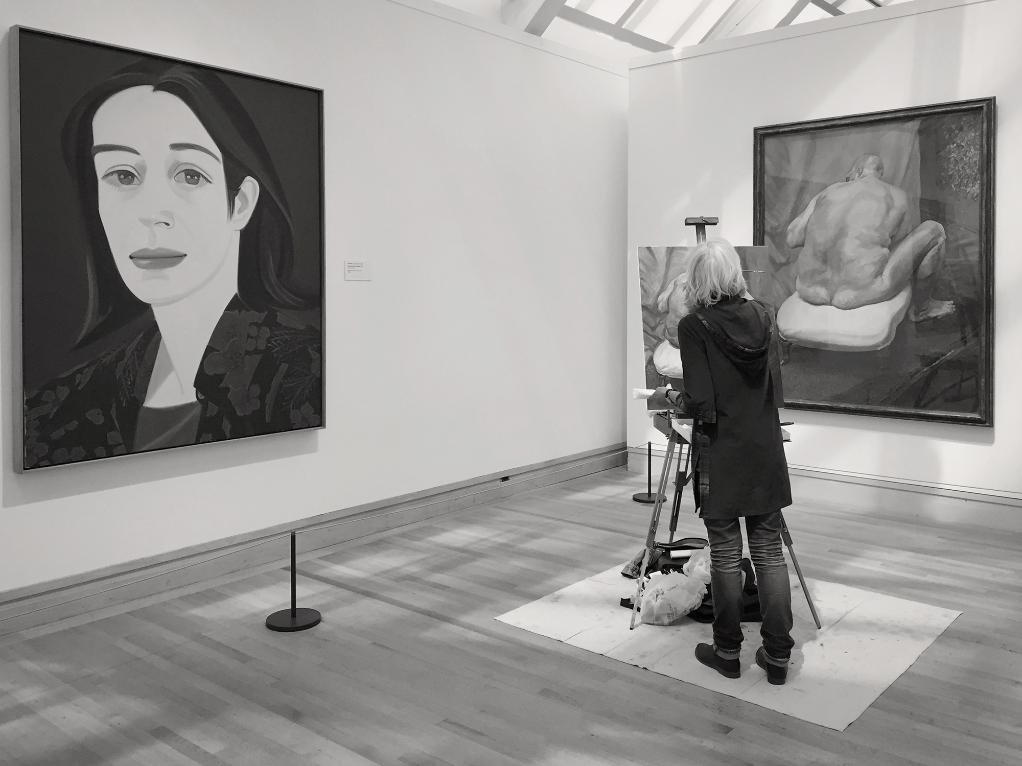 Christoph Radke, New York City, MoMa, a woman copying a painting by Lucian Freud, 2016